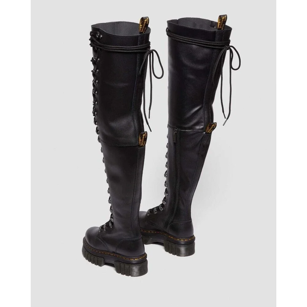 Dr Martens Audrick 22-Eye Extreme Lace Knee High Platform Boots